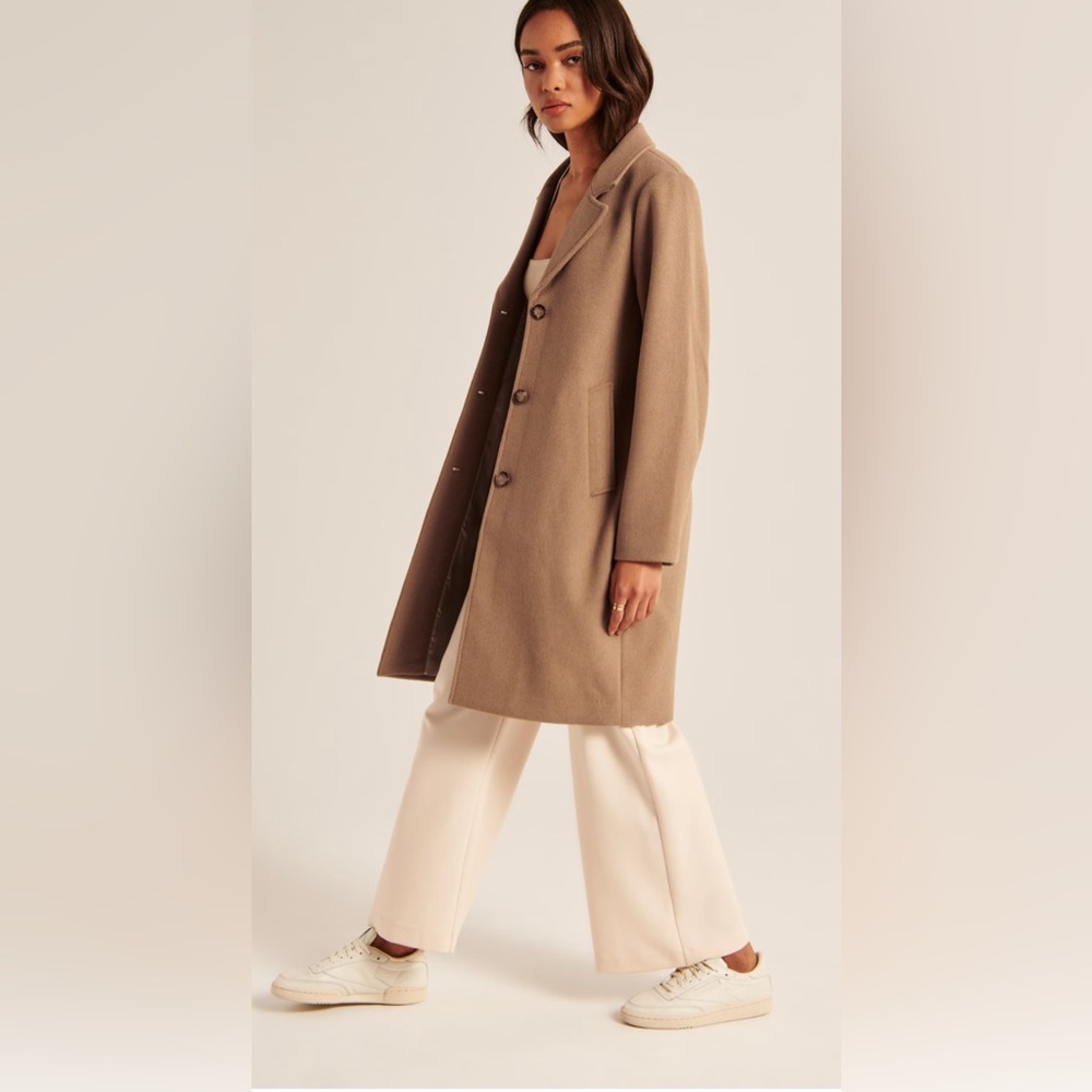 Abercrombie & Fitch Wool-Blend Dad Coat NWT XS